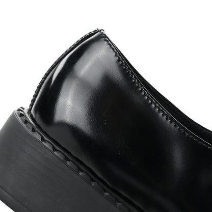 Prada Spazzolato Metal Triangle Logo 50mm Loafers 37.5 Black 11 of 14