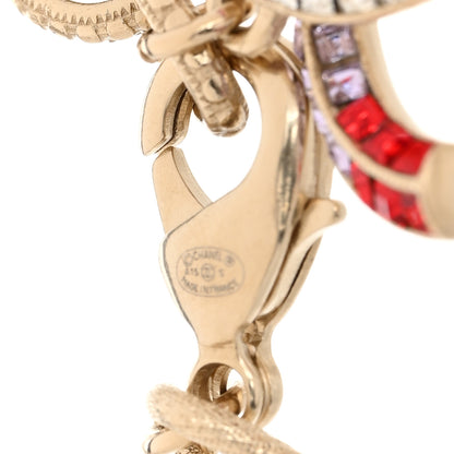 Chanel Baguette Crystal Chain CC Bracelet Pink Gold 4 of 6