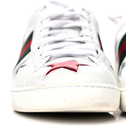 Gucci Calfskin Ayers Web Star Embroidered Womens Ace Sneakers 35.5 White Multi 11 of 17