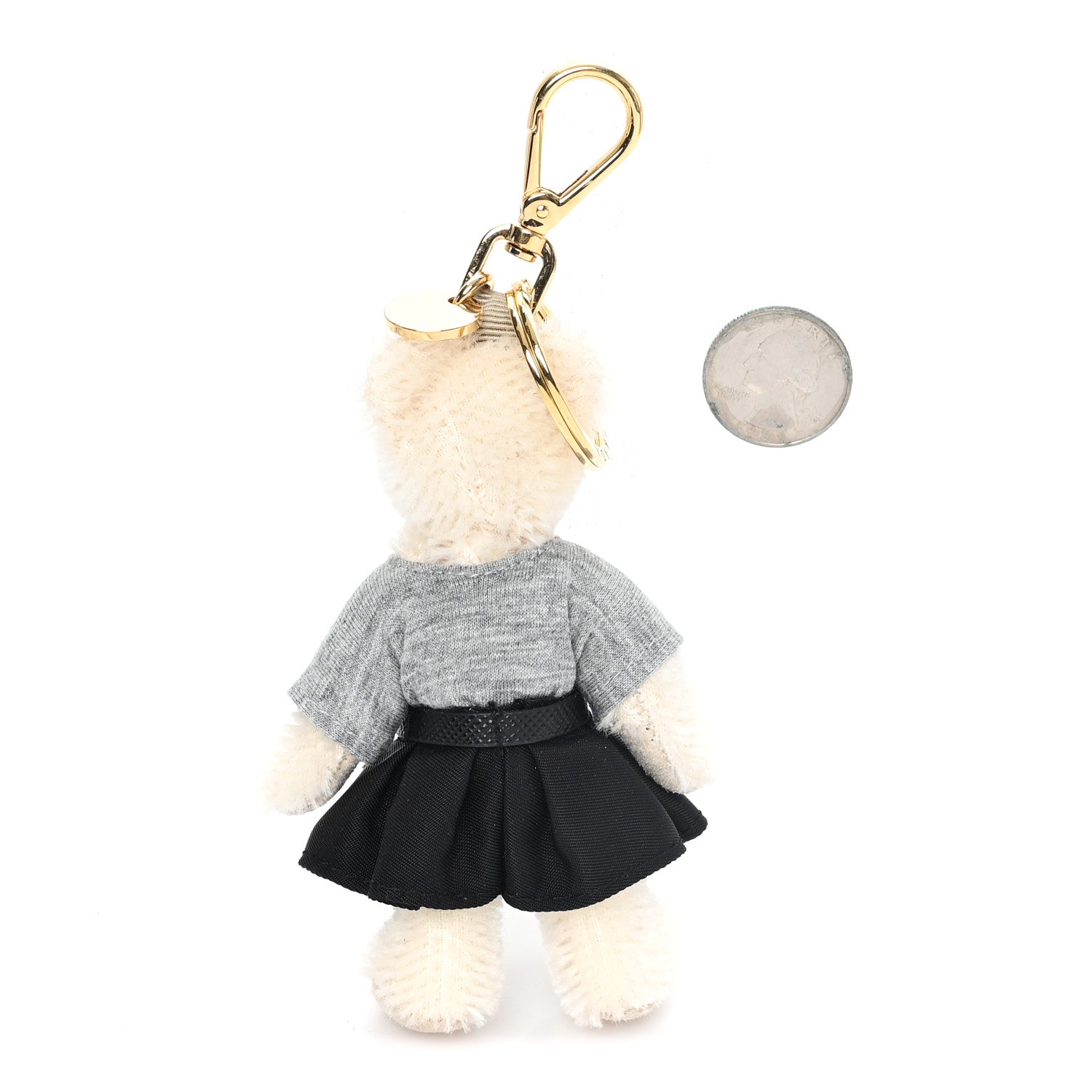 Prada Mohair Teddy Bear Keychain Charm White 2 of 3