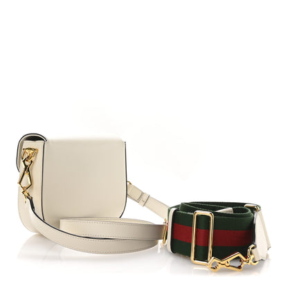 Gucci Azalea Calfskin Web Mini Horsebit 1955 Shoulder Bag Mystic White 3 of 11