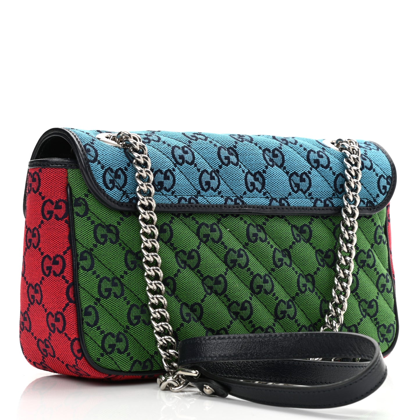 Monogram Multicolor Matelasse Diagonal Small GG Marmont Shoulder Bag Light Blue Pink Blue Green Red