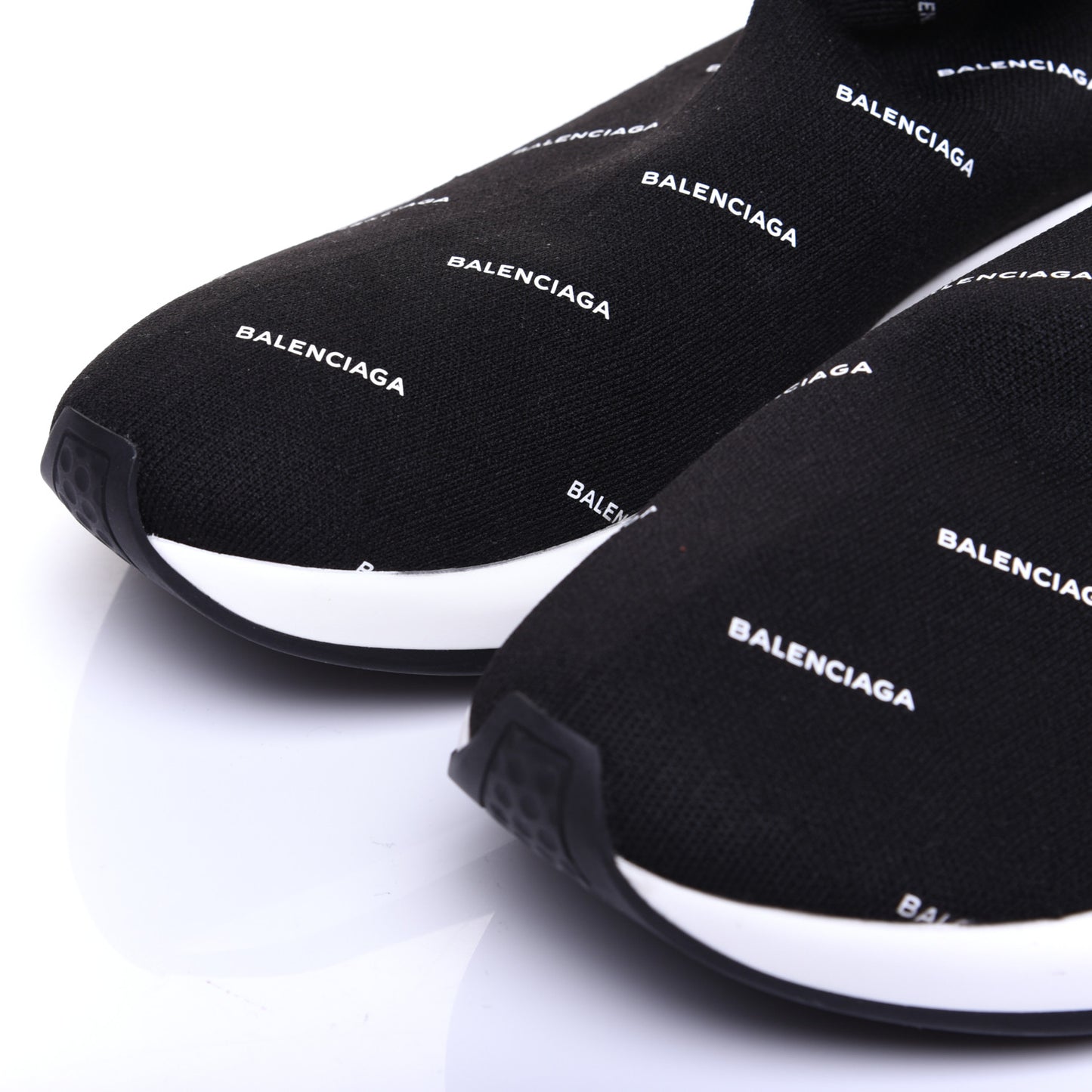 Neoprene Knit Allover Logo Bi-Color Sole Womens Speed Sneakers 41 Black White