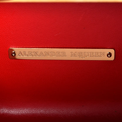Alexander McQueen Patent Calfskin Britannia Skull Box Clutch Red Blue 6 of 12