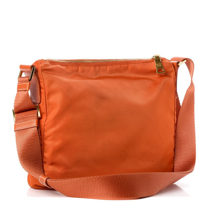Prada Nylon Vela Flat Messenger Bag Papaya 3 of 13