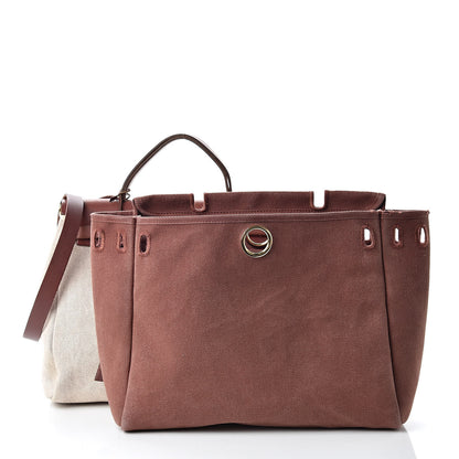 Hermes Toile Vache Calfskin Herbag 30 PM Natural 3 of 18