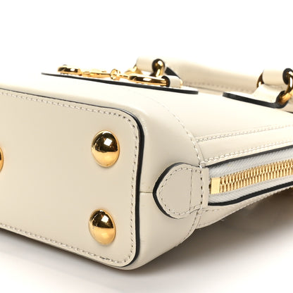 Gucci Boarded Plutone Calfskin Mini Horsebit 1955 Top Handle Bag Mystic White 10 of 10
