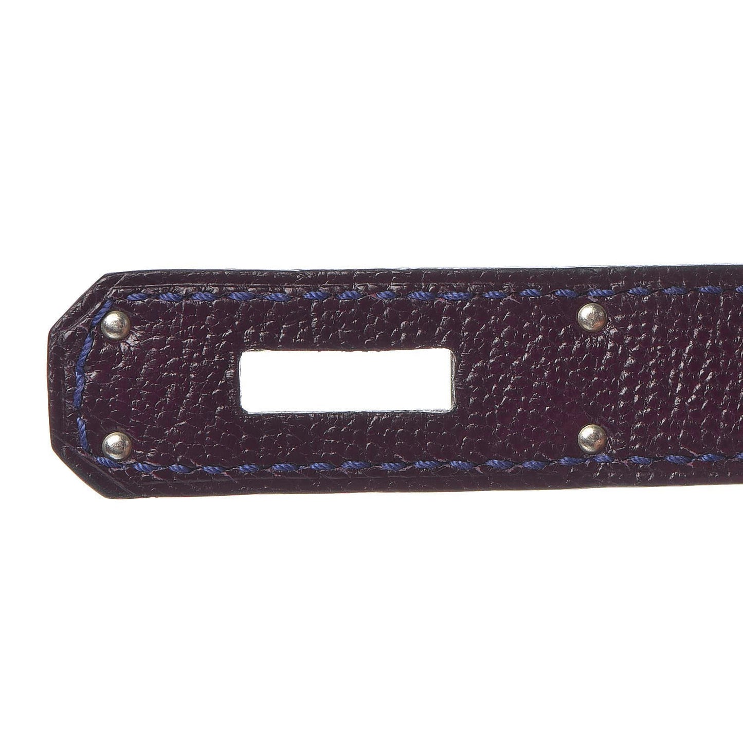 Chevre Mysore Bi-Color Horseshoe Birkin 30 Raisin Bleu Electrique