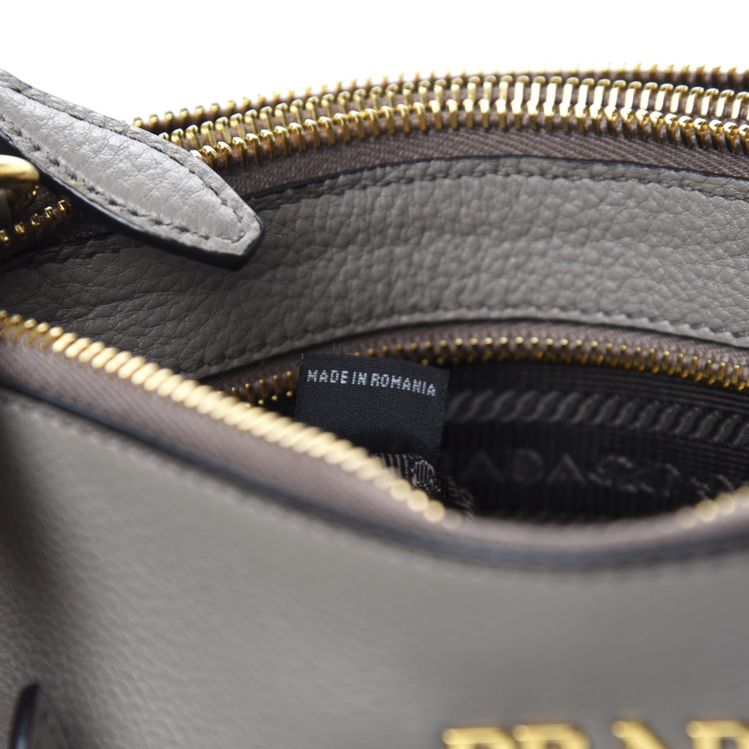 Prada Vitello Phenix Double Zip Crossbody Bag Argilla 9 of 11