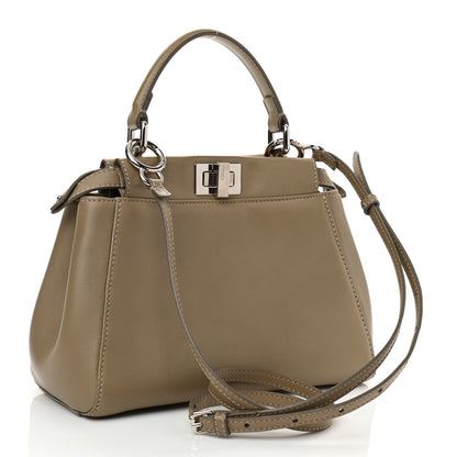 Fendi Nappa Mini Peekaboo Iconic Satchel Tortora 3 of 12