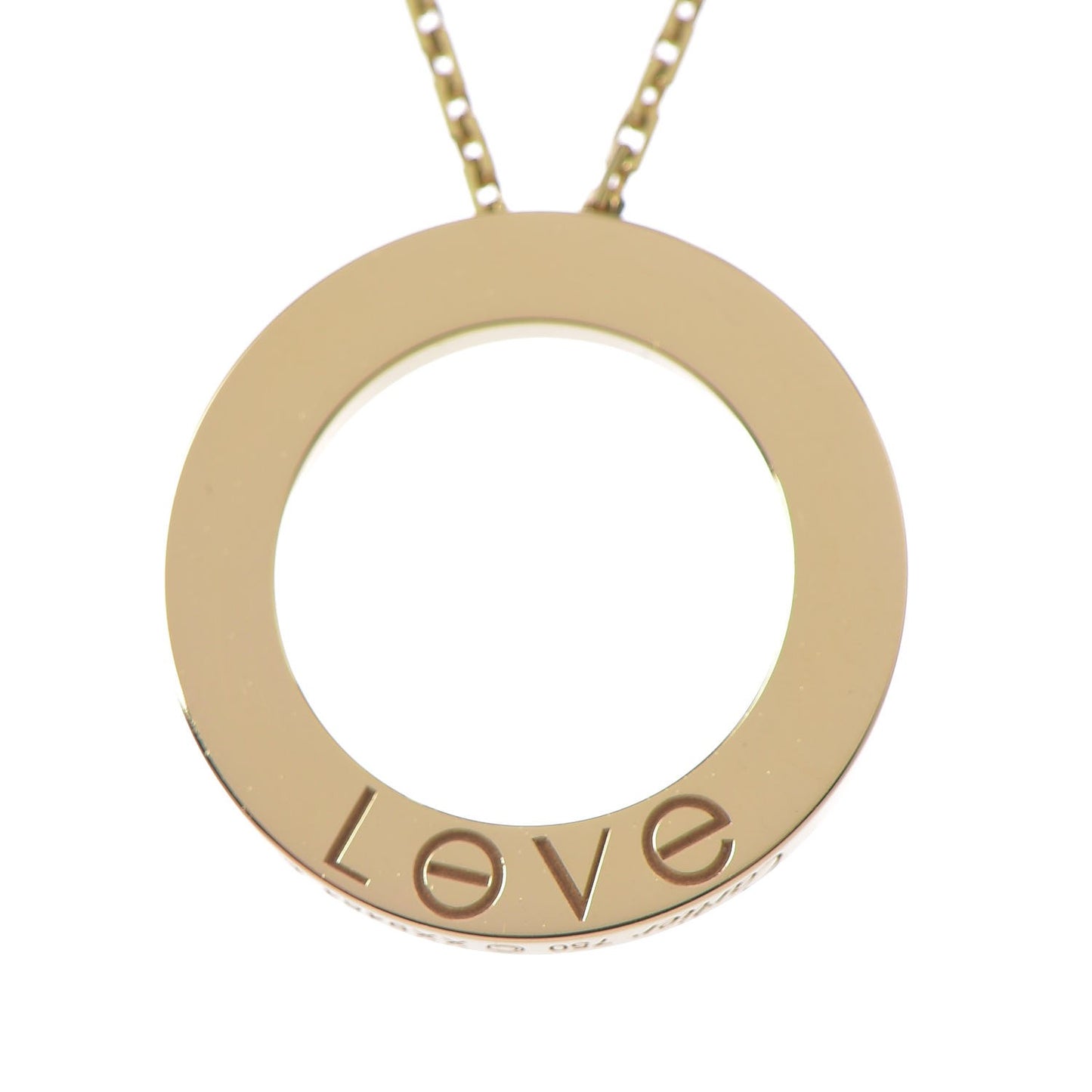 18K Yellow Gold 3 Diamonds LOVE Pendant Necklace