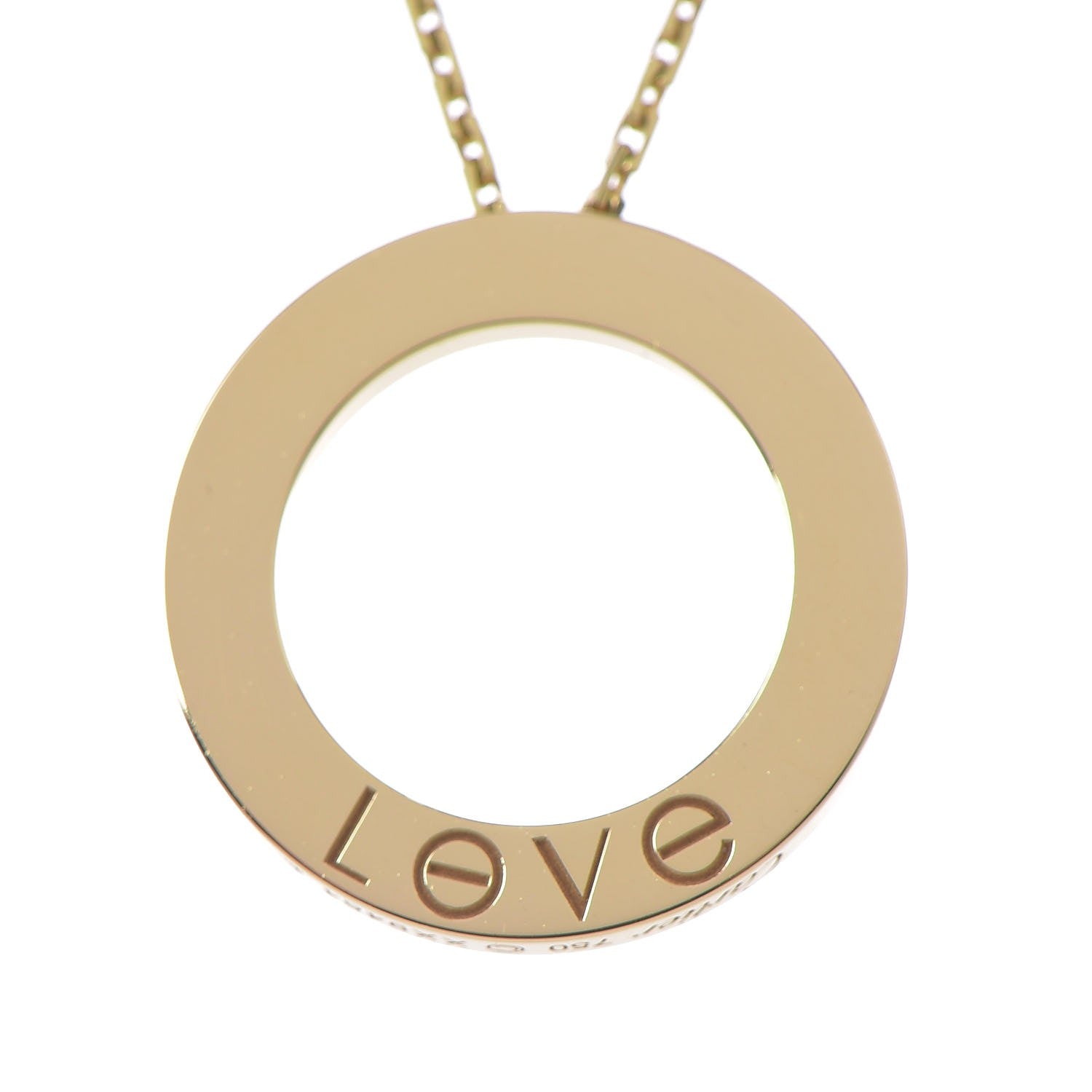 Cartier 18K Yellow Gold 3 Diamonds LOVE Pendant Necklace 4 of 7