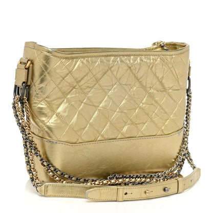 Chanel Metallic Lambskin Calfskin Quilted Medium Gabrielle Hobo Gold 3 of 20