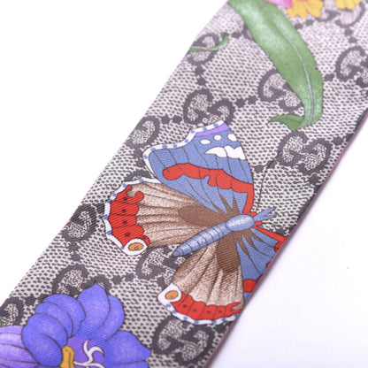Gucci Silk Twill GG Monogram Special Flory Neck Bow Scarf Beige Pink 3 of 3