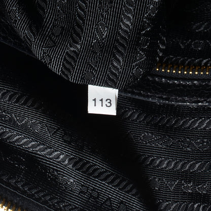 Prada Crackled Calfskin Studded Tote Talco Black 7 of 12