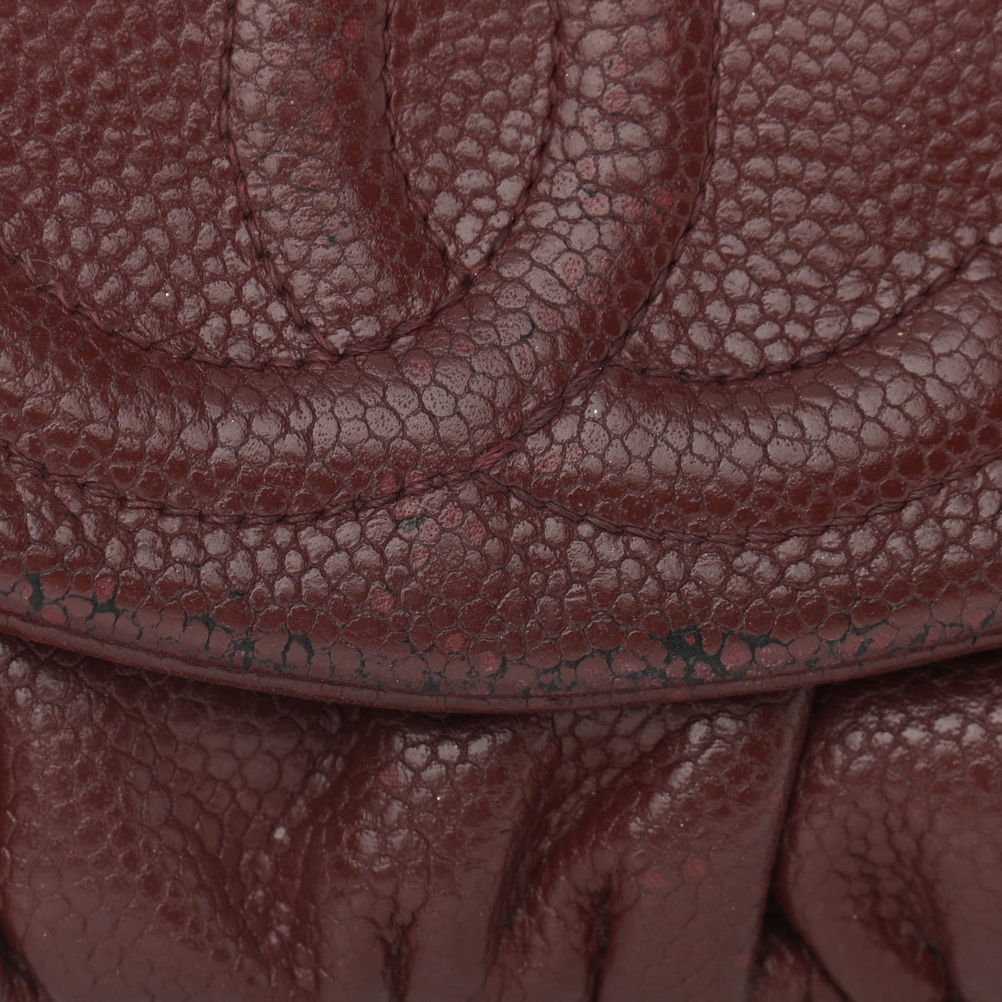 Caviar Half Moon Wallet On Chain WOC Dark Red