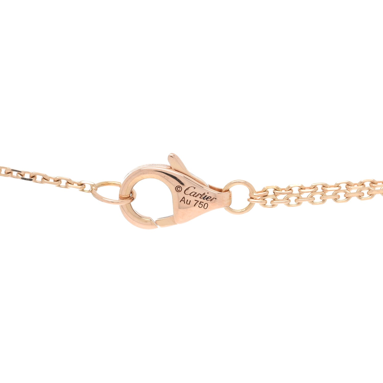 Cartier 18K Pink Yellow White Gold Trinity Double Chain Pendant Necklace 4 of 5