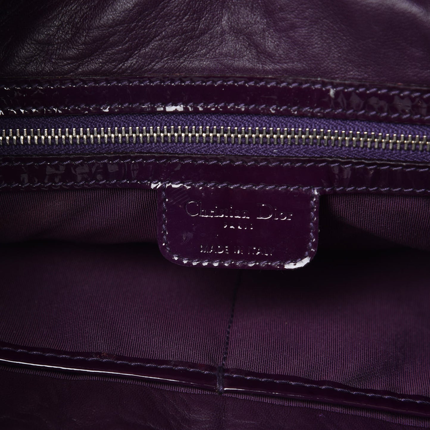 Patent Crocodile Embossed 61 Tote Purple