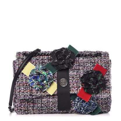 Chanel Tweed Camellia Flap Bag Multicolor 1 of 9