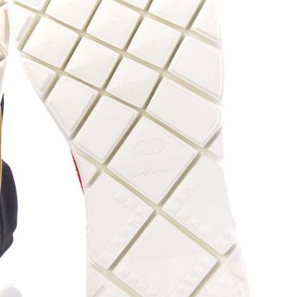 Valentino Garavani Calfskin Mesh Knit Cutout Womens Mixed Media Sock Sneakers 37 Black Multicolor 6 of 7