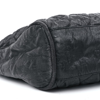 Chanel Crinkled Coated Canvas Le Marais Hobo Black 9 of 13