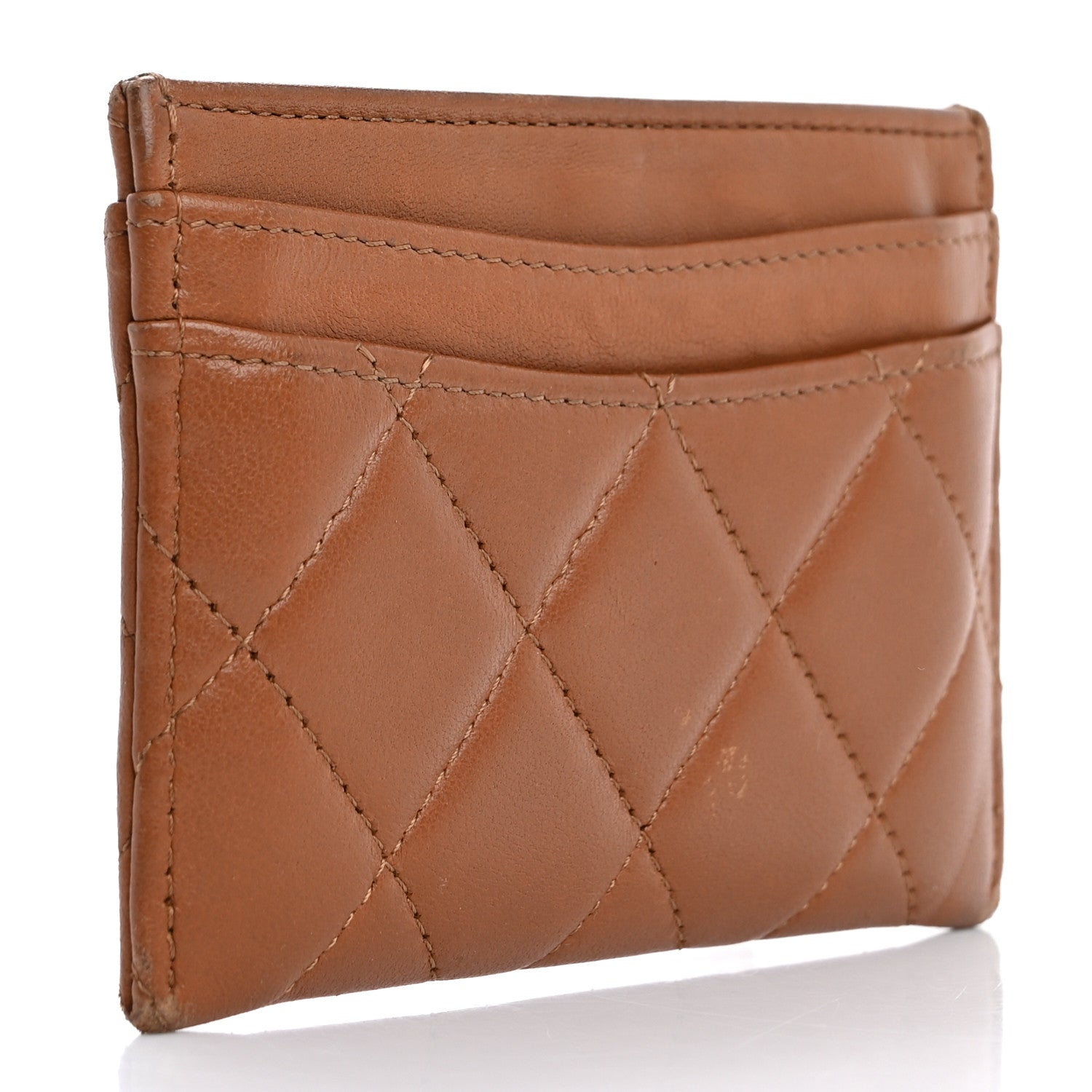 Chanel Lambskin Quilted Card Holder Brown 3 of 9