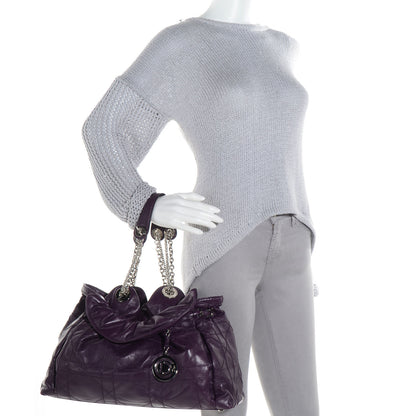 Christian Dior Lambskin Cannage Medium Le Trente Tote Purple 2 of 8