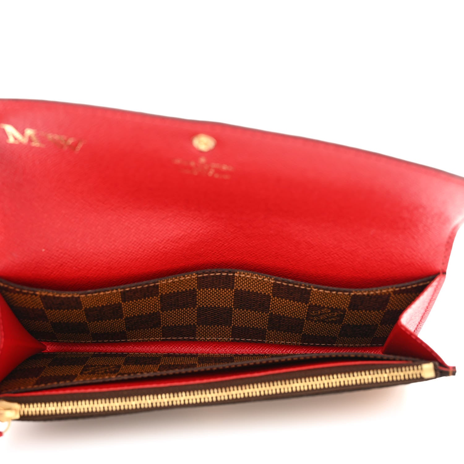 Louis Vuitton Damier Ebene Emilie Wallet Red 6 of 9
