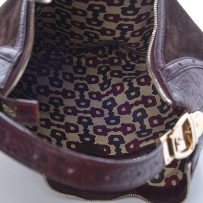 Gucci Suede Horsebit Embossed Glam Hobo Dark Brown 5 of 10