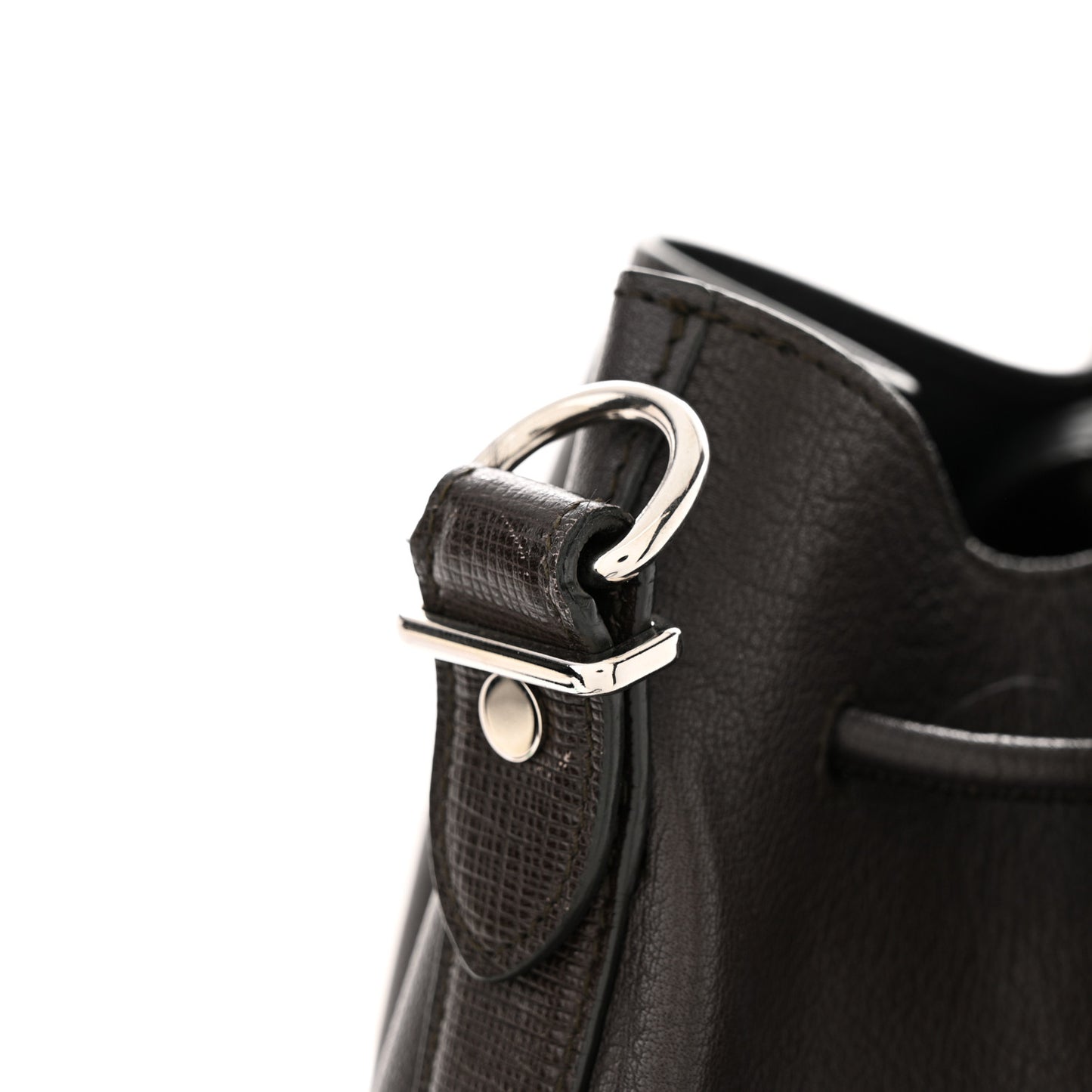 Calfskin Buffalo Large Bucket Bag Brown