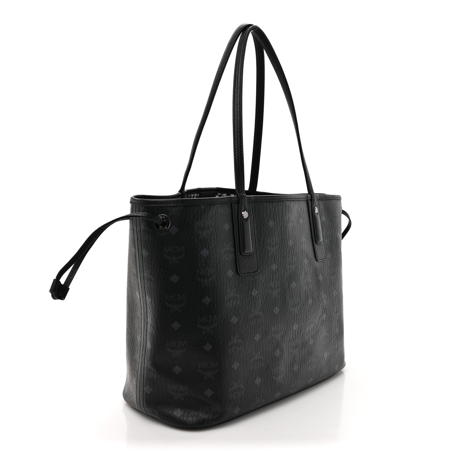 MCM Visetos Medium Liz Reversible Shopper Tote Black 5 of 18