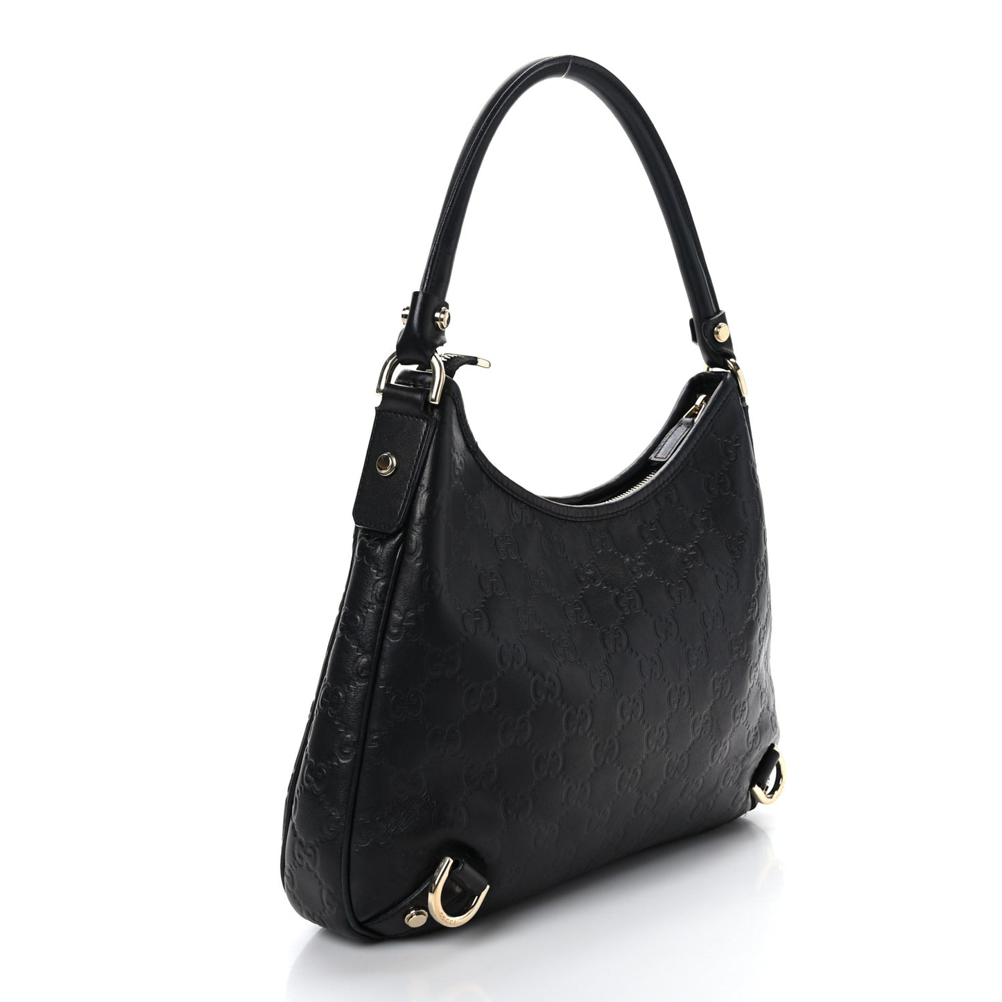 Guccissima Medium Abbey D Ring Hobo Black