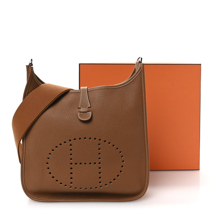 Hermes Taurillon Clemence Evelyne III PM Gold 11 of 11