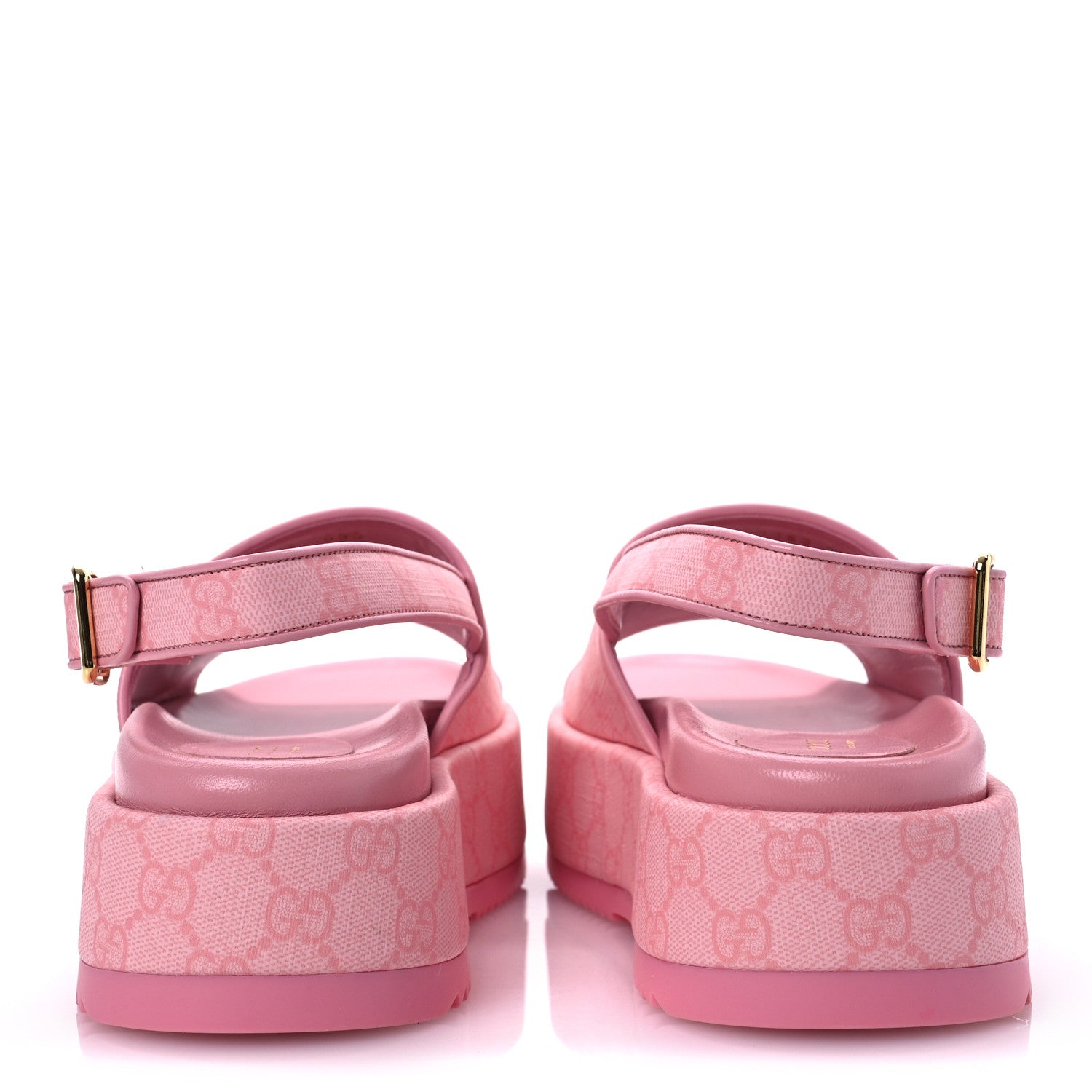 Gucci GG Supreme Monogram Granada Kid Angelina Platform 35mm Slingback Sandals 39 Cotton Candy Dark Cotton Candy Wild Rose 6 of 13