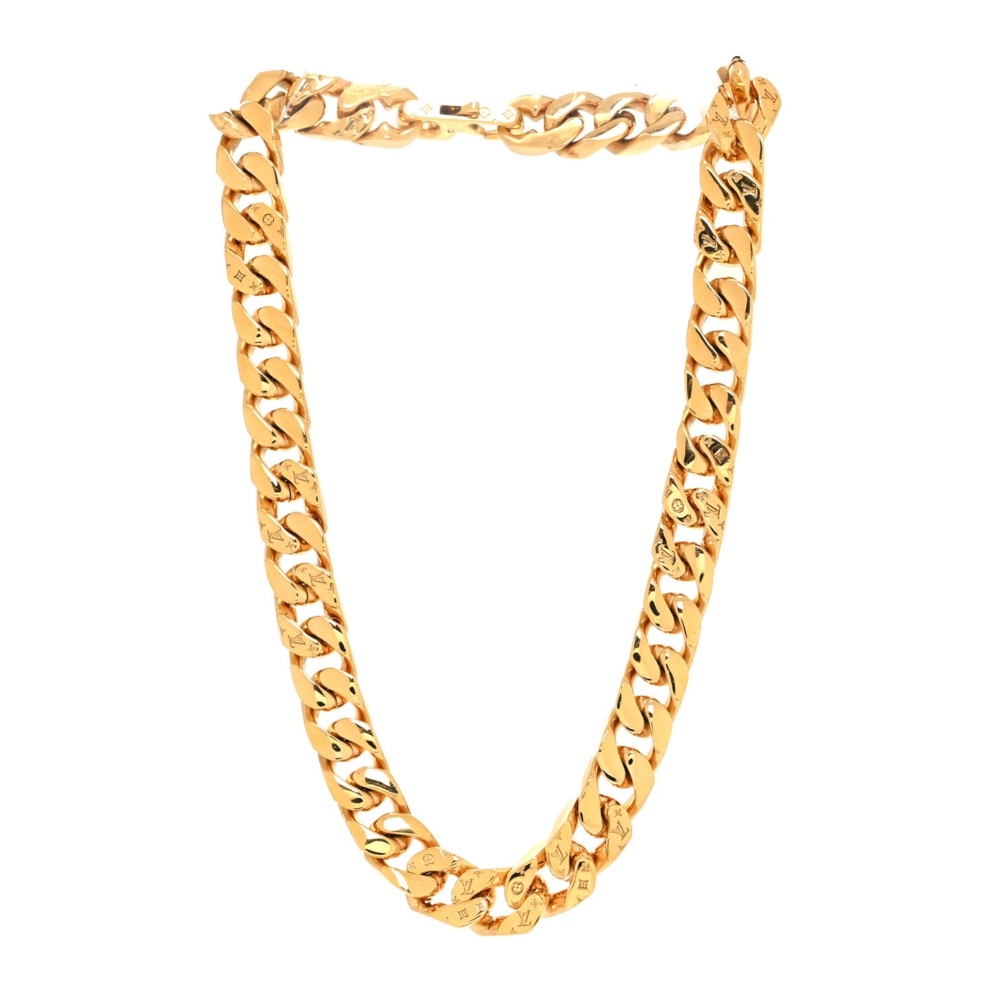 Metal Mens Chain Links Necklace Gold