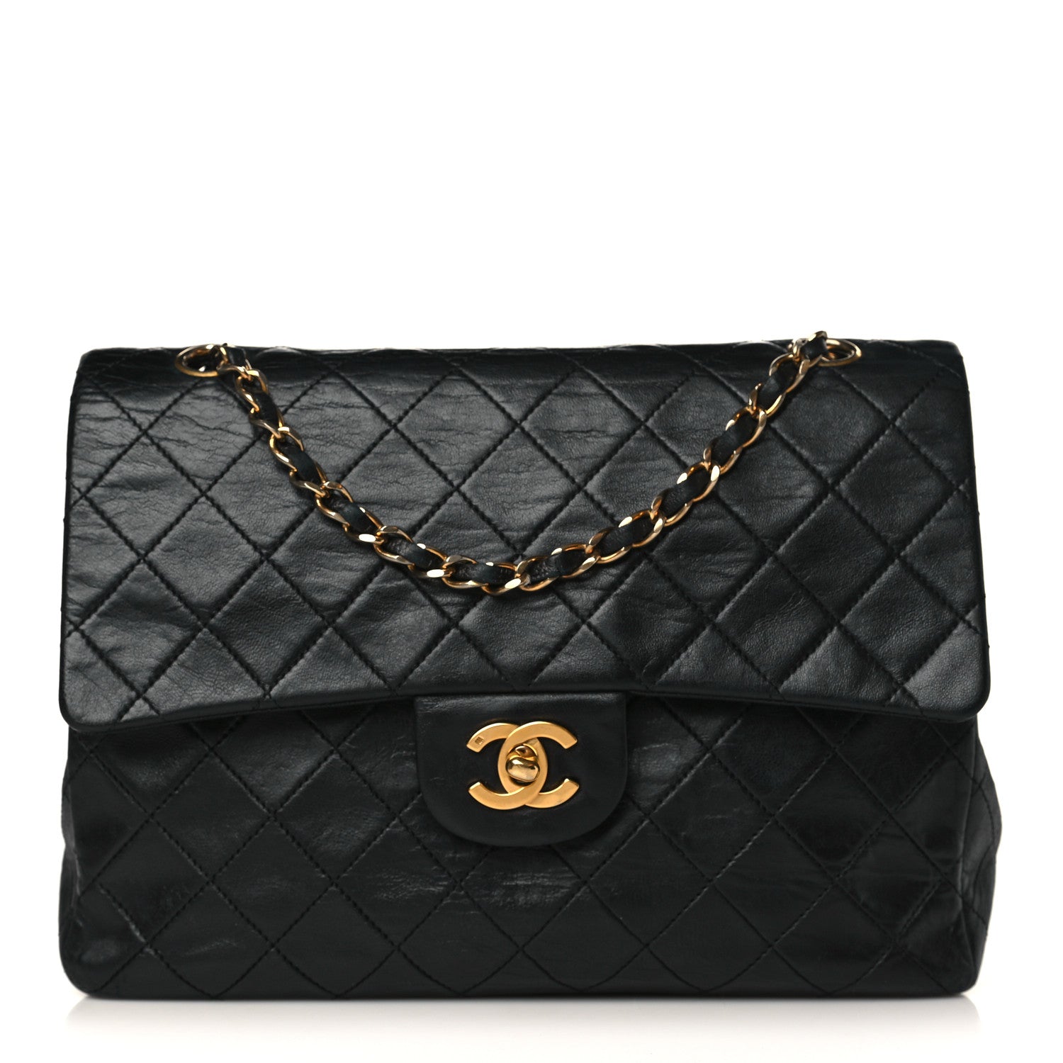 Chanel Lambskin Quilted Medium Double Flap Black 1 of 9