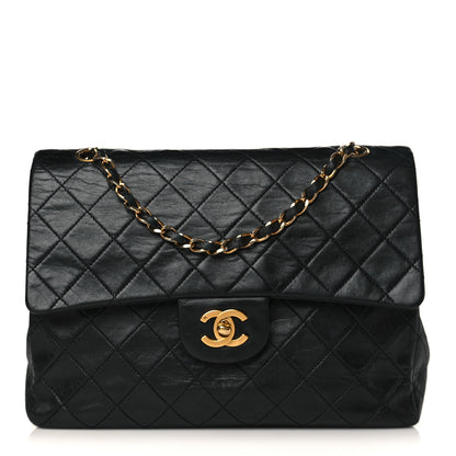 Chanel Lambskin Quilted Medium Double Flap Black 1 of 9
