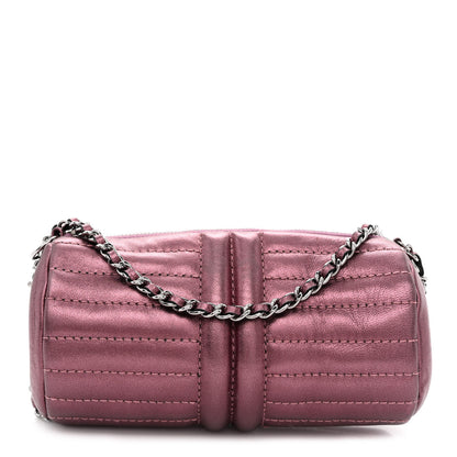 Chanel Metallic Lambskin Horizontal Quilt Pochette Purple 1 of 10