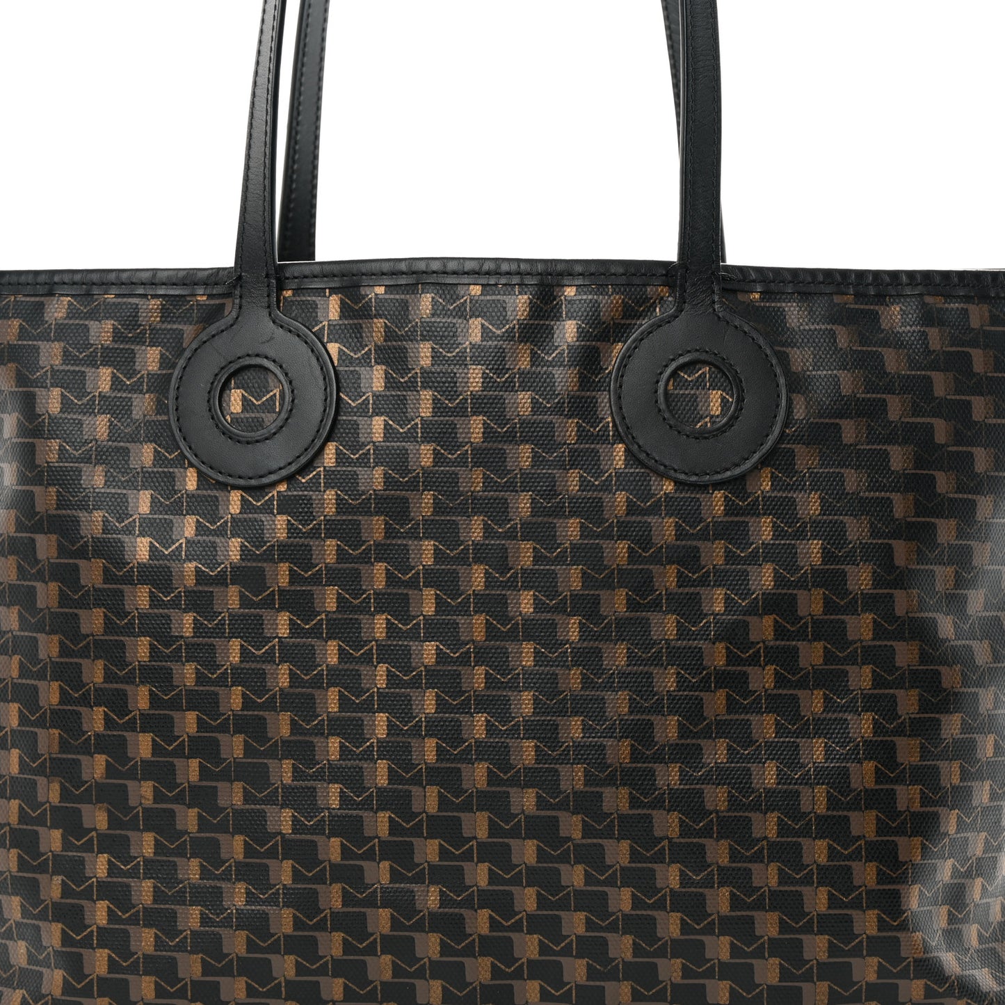 Grained Calfskin Canvas 1920 Oh! Tote Ruban MM Carbon Bronze
