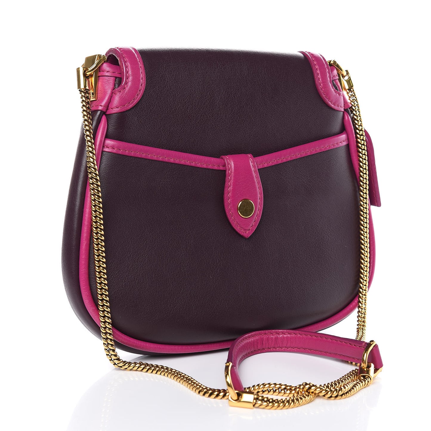 Cuir Art Deco Trapeze Prune Cyclamen