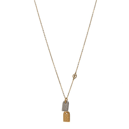 Louis Vuitton Nanogram Name Tag Necklace Gold 1 of 6