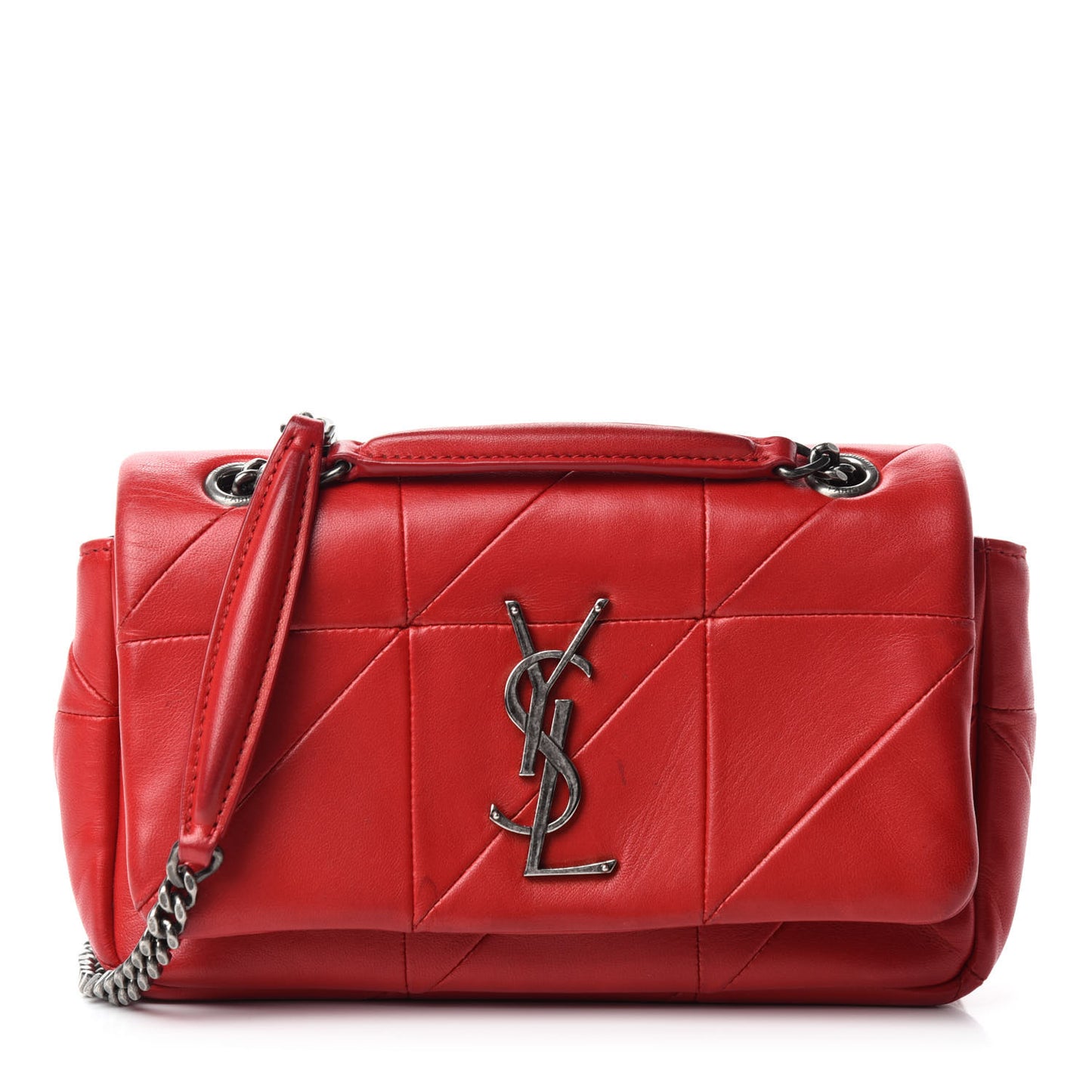 Lambskin Patchwork Monogram Small Jamie Red