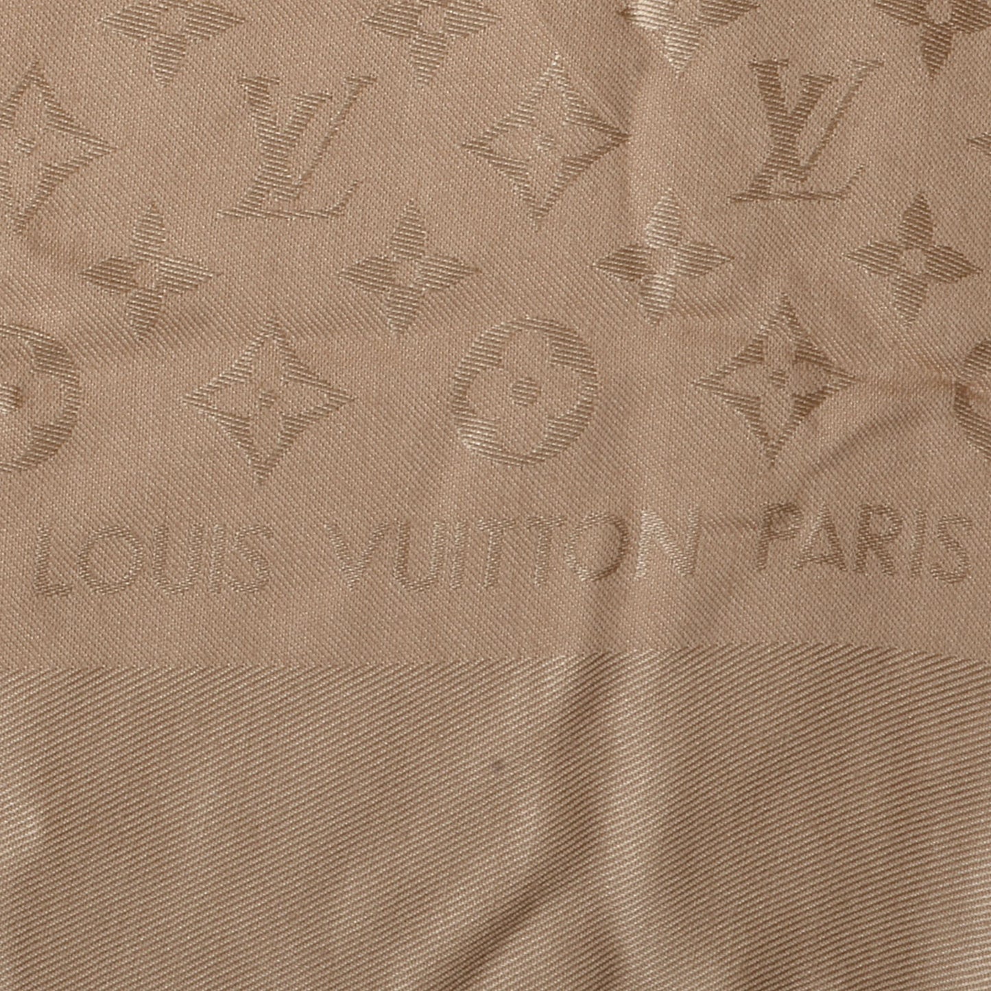 Silk Wool Monogram Shawl Beige