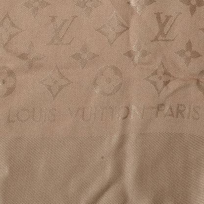 Louis Vuitton Silk Wool Monogram Shawl Beige 4 of 5