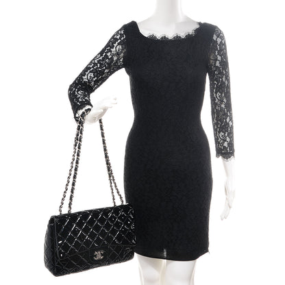 Chanel Patent Quilted Jumbo Single Flap Black 2 of 8