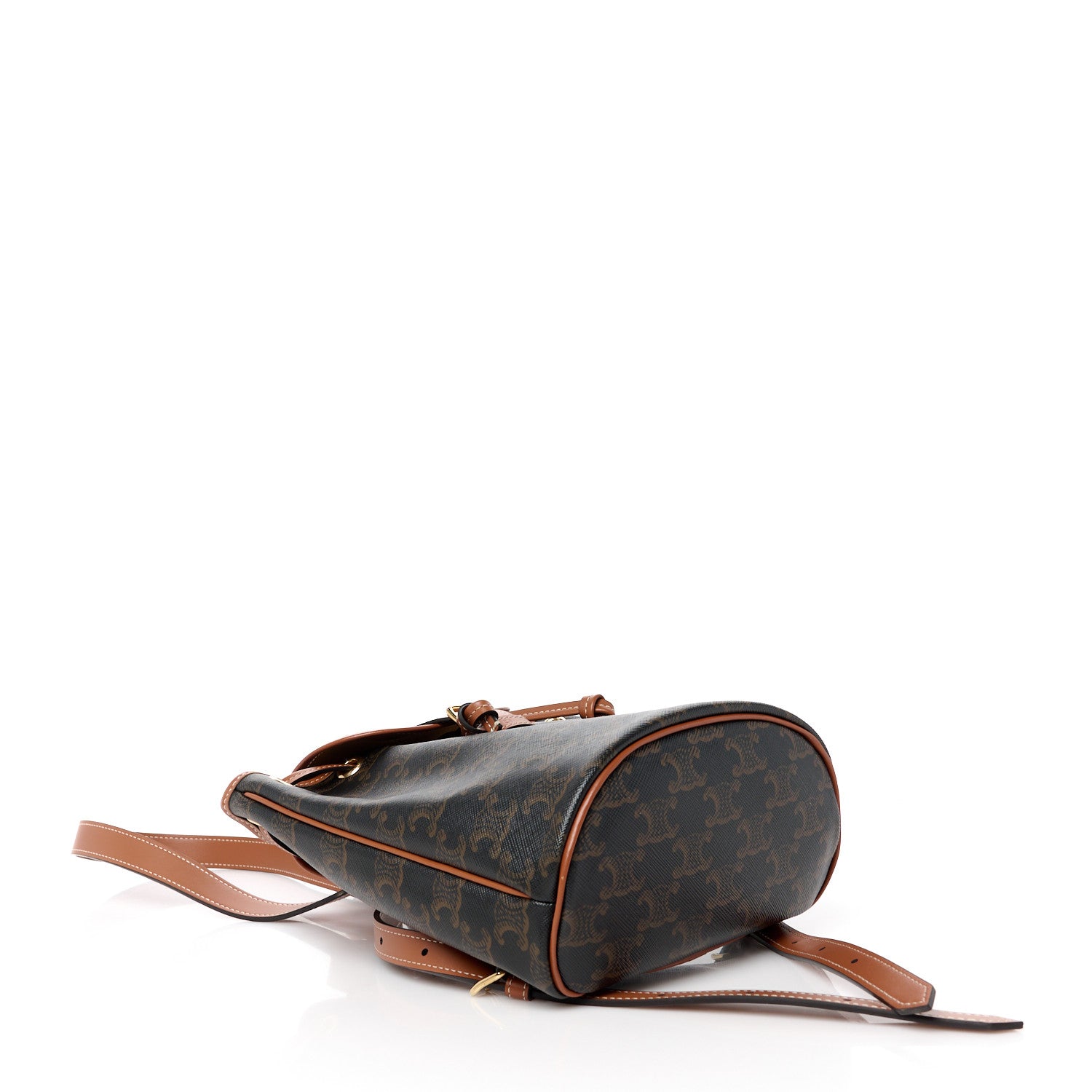 Celine Triomphe Canvas Calfskin Mini Folco Backpack Tan 4 of 10