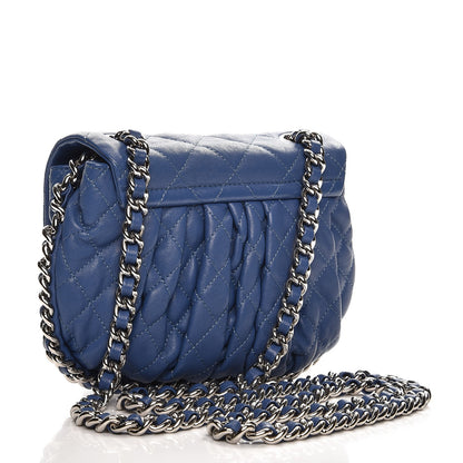 Chanel Washed Lambskin Quilted Mini Chain Around Flap Blue 3 of 9