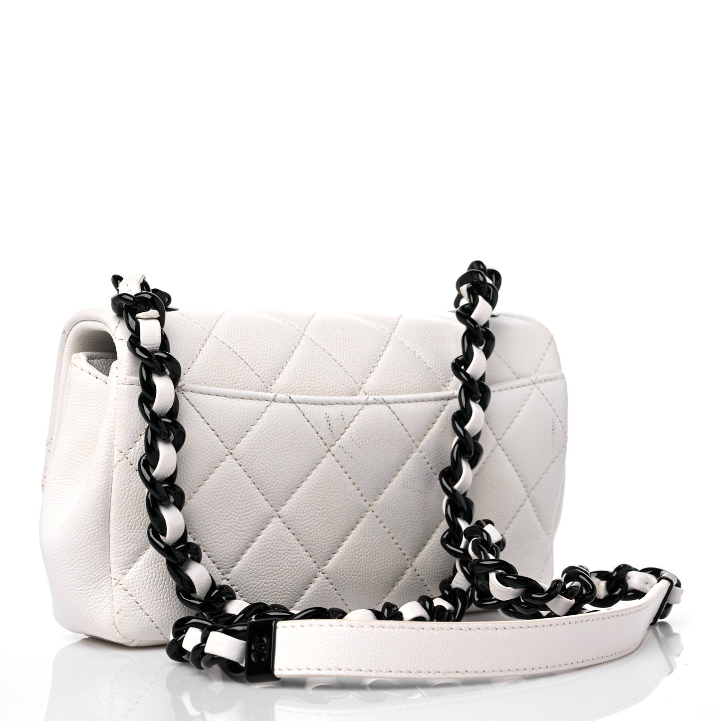 Caviar Quilted My Everything Small Flap White Black