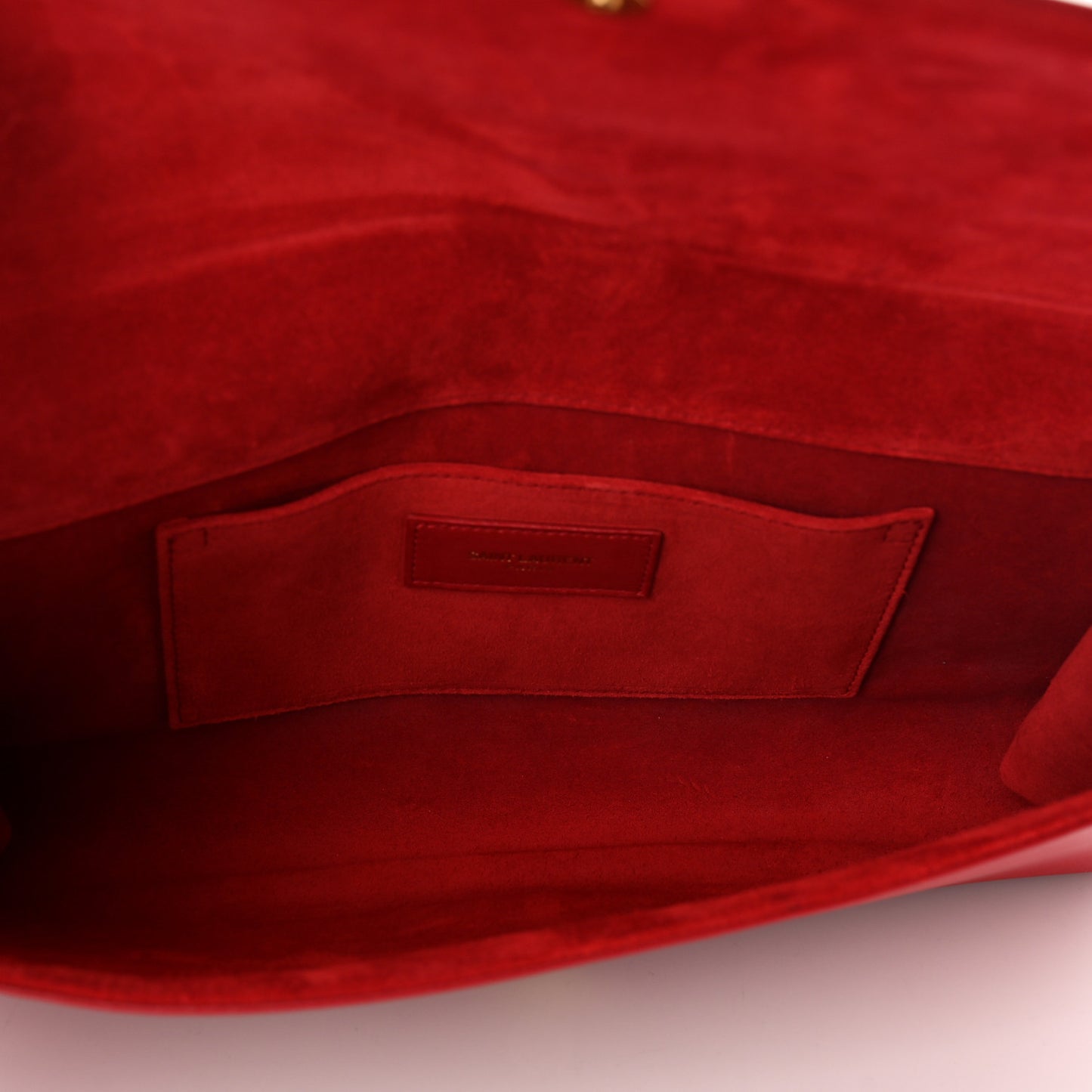 Calfskin Classic Y Ligne Clutch Red