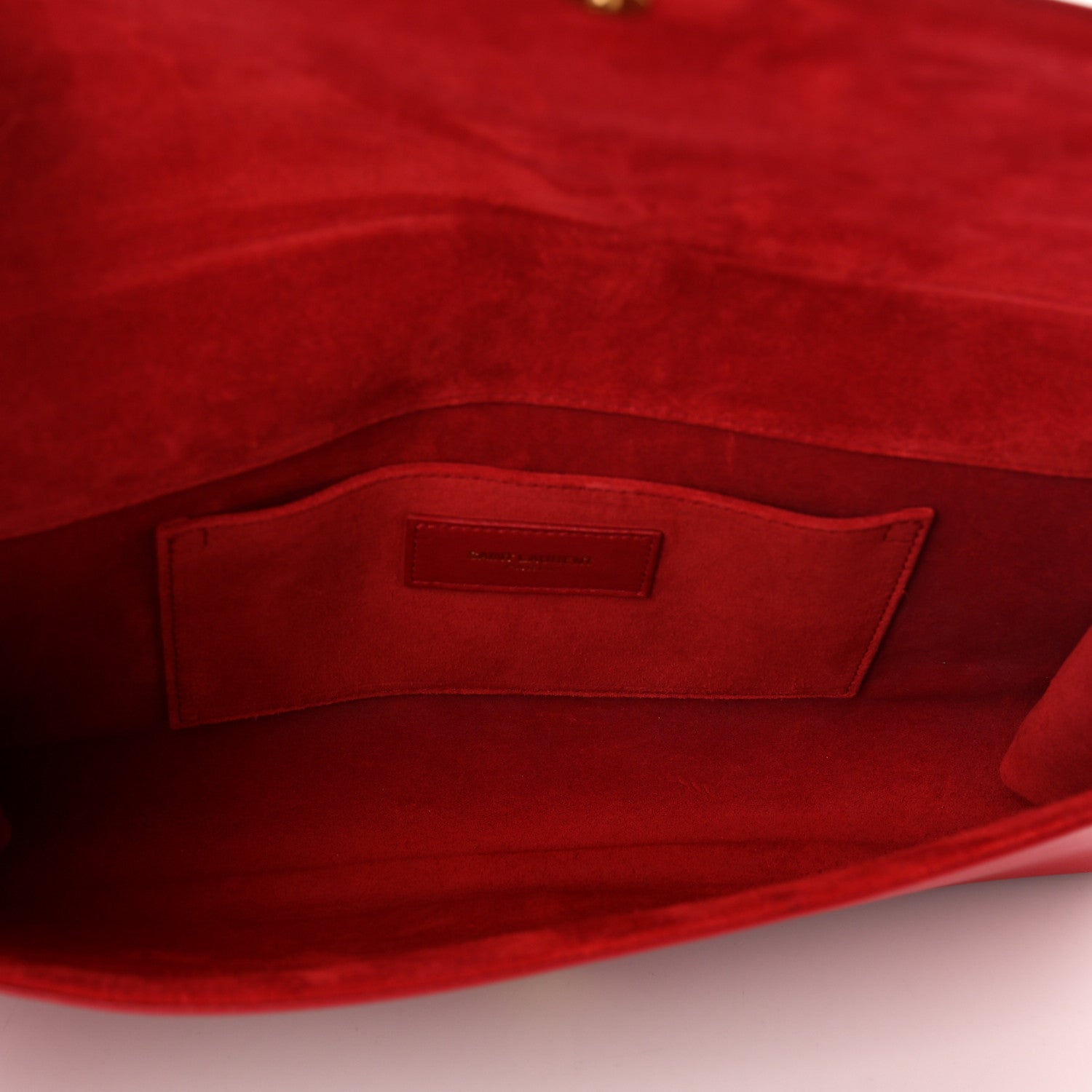 Saint Laurent Calfskin Classic Y Ligne Clutch Red 5 of 7